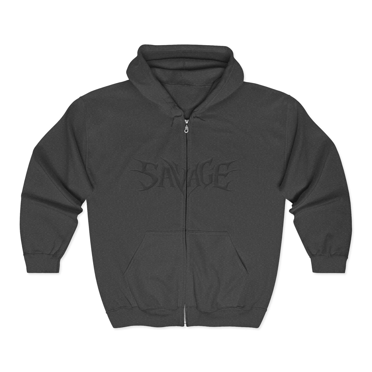 gray hoodie with savage y2k graphic